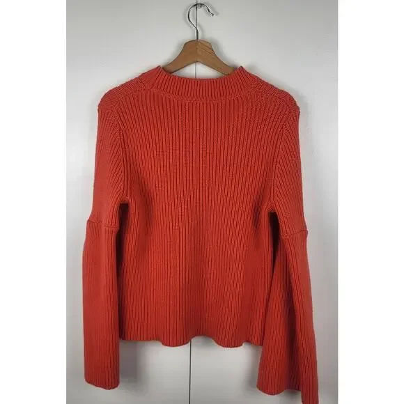 Boden Wool Alpaca Chunky Knit Bell Sleeve Pullover Mock Neck Leah Sweater | S - Picture 10 of 10